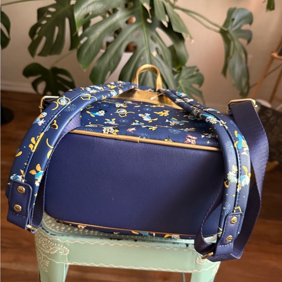 Disney Loungefly 50th Anniversary Back Pack Blue and Gold